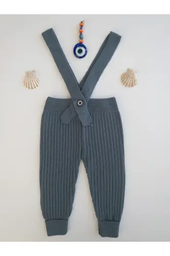 Çapraz Askılı Ayarlanabilir Bebek Çocuk Tayt Salopet Indigo - Indigo - 1