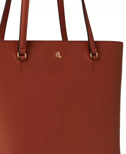 Crosshatch Leather Medium Karly Shopper Tote Handbag - Red Terracotta - 4