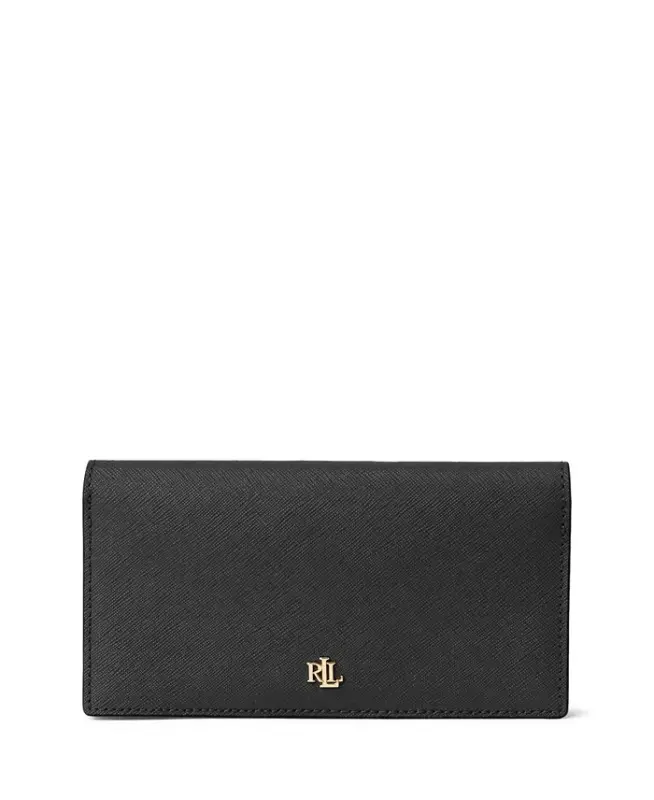 Crosshatch Leather Slim Snapped-Closure Wallet - 1