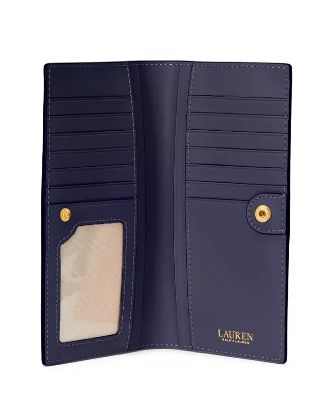 Crosshatch Leather Slim Snapped-Closure Wallet - Refined Navy - 3