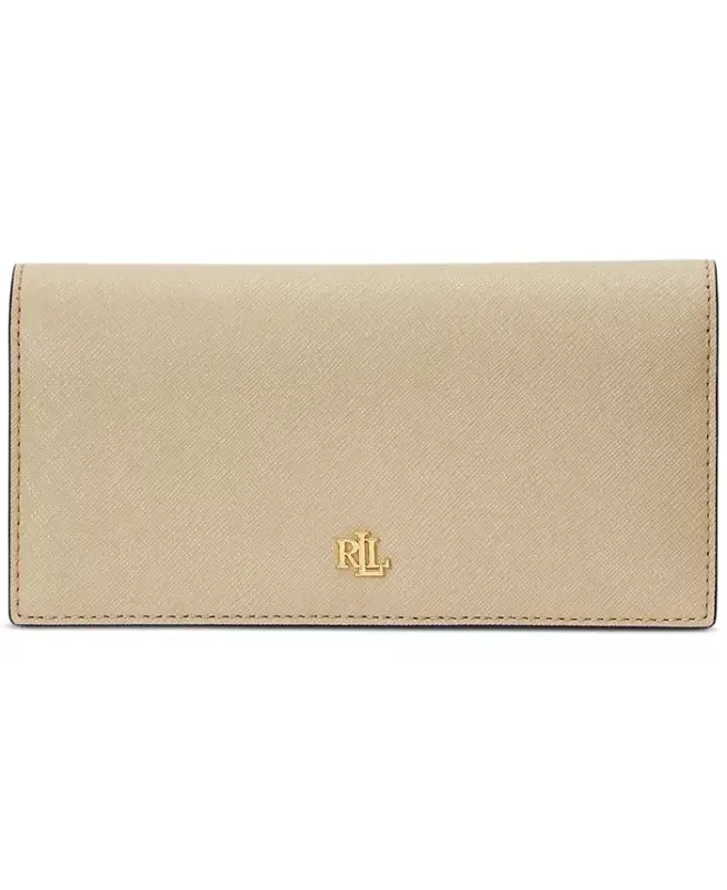 Crosshatch Leather Slim Snapped-Closure Wallet - 1