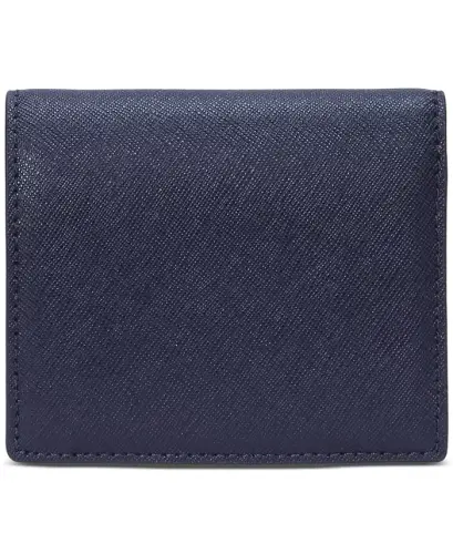 Crosshatch Leather Compact Wallet - Navy - LAUREN RALPH LAUREN (1)