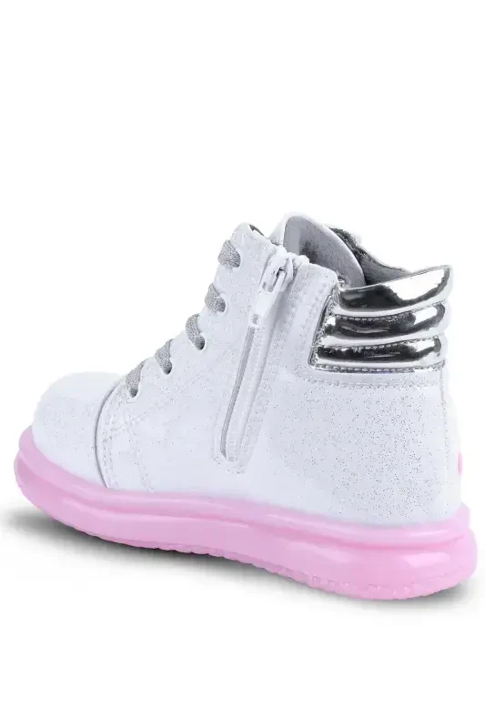 CAPTAIN JUNIOR GIRL KIDS BOOT LIGHTED NON-SLIP SOLE ORTHOPEDIC BGMK 59210-White - 3