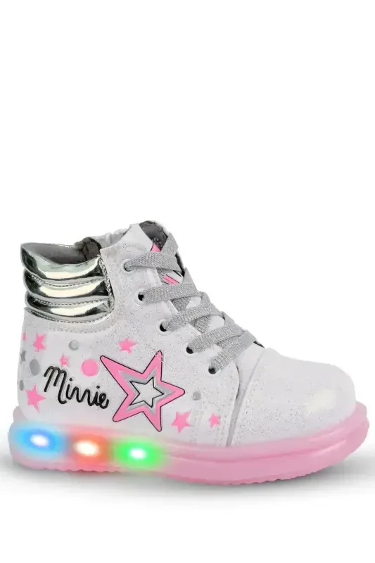 CAPTAIN JUNIOR GIRL KIDS BOOT LIGHTED NON-SLIP SOLE ORTHOPEDIC BGMK 59210-White - 4