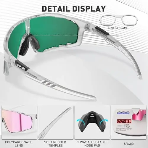 CAPVOE Polarized Cycling Glasses Men Women Mountain Bike Glasses MTB Riding TR90 Sport Sunglasses Running Bicycle K76 - 4