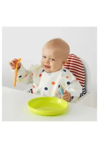 Чақалоқ учун ошхона ёқаси, кўп рангли, Меридиендуққон 37x34 см, йипиқ лента, эластик узун елкалар. - IKEA (1)