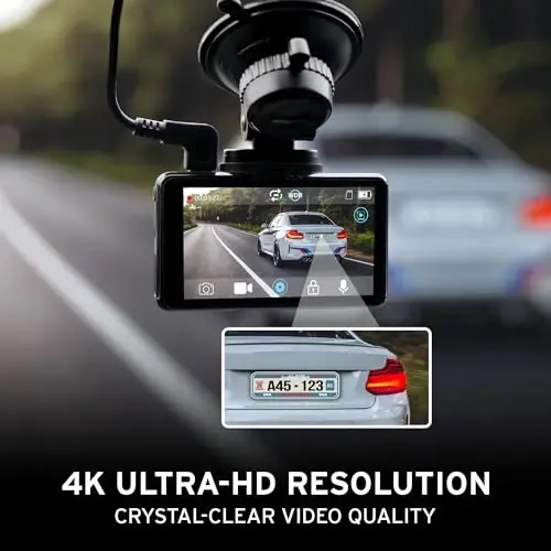 Car and Driver 4K UHD Car Camera - Dash Cam Front and Rear, 3