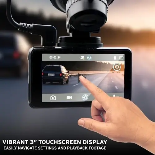 Car and Driver Eye2Pro, 4K Ultra HD Dash Cam, Wide-Angle FOV Recording Camera with Suction Mount and 3-Inch Touchscreen, 30 FPS, Includes 16GB MicroSD Card - 4