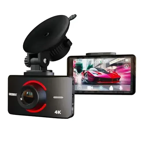 Car and Driver Eye2Pro, 4K Ultra HD Dash Cam, Wide-Angle FOV Recording Camera with Suction Mount and 3-Inch Touchscreen, 30 FPS, Includes 16GB MicroSD Card - CAR AND DRIVER