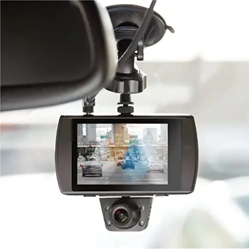 Car and Driver Full HD Dual-View Dash Cam, Front- and Rear-View System with Modular Camera, 150-Degree-Angle Lens, Night Vision, Collision Detection, and G-Sensor - 7