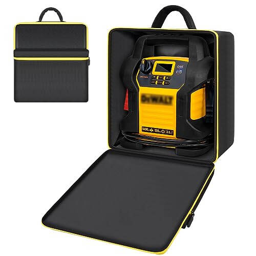 Car Battery Jump Starter Bag Compatible with DEWALT DXAEJ14 Digital Portable Power Station Air Compressor. Portable Battery Charger Carrying Holder for Power Inverter, Charging Cord (Case Only) - 1