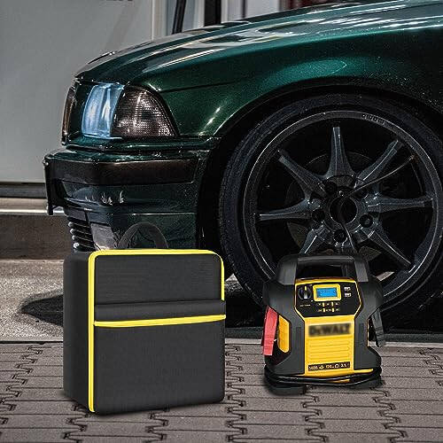 Car Battery Jump Starter Bag Compatible with DEWALT DXAEJ14 Digital Portable Power Station Air Compressor. Portable Battery Charger Carrying Holder for Power Inverter, Charging Cord (Case Only) - 6