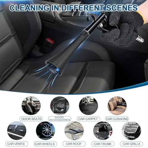Car Cleaning Gun, Detailing Interior Dryer Air Blow Gun, High Pressure Blower Gun, Car Detailing Kit Interior Cleaner, Car Detailing Tools for quickly blasting dirt and dust. Works with air. - 6