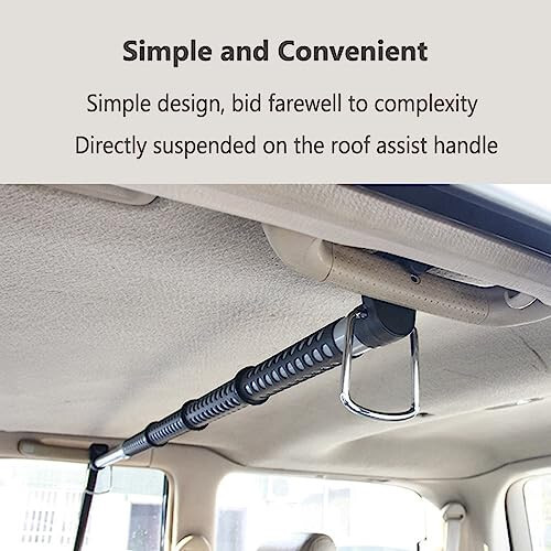 Car Clothes Hanger Bar, Adjustable Telescoping Bar Vehicle Clothing Rack, w/Steel Universal Fit Rods and Metal Hooks (Color: Gray-1) - 7