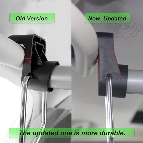 Car Clothes Hanger Bar, Heavy Hooks Hangers Rod Extend to 66 inches Universal Fit Cars Truck SUV Van RV Road Travelers (Black Hooks) - 3