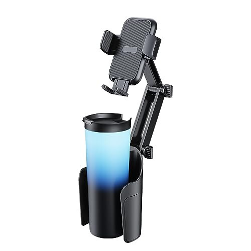 Car Cup Holder Phone Mount: [Bottle Friendly] Car Cell Phones Cup Stand Expander with Height Adjustable Arm Fit for Truck | SUV | Automobile Compatible with iPhone & Samsung & Android Smartphones - 1