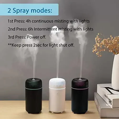 Car Diffuser Humidifier USB Aromaterapiya Efir moyi Havo tozalagichi USB Sovuq bug' Mini Portativ Diffuzer Avtomobil Uy Ofis Yotoq xonasi uchun (Oq) - 6