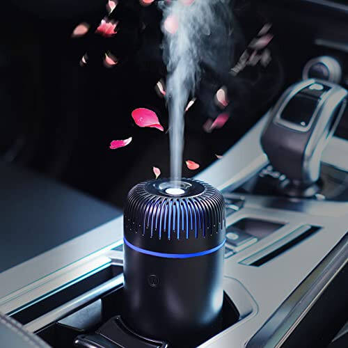 Car Diffuser Humidifier USB Aromatherapy Essential Oil Diffuser Car Air Freshener Diffuser USB Cool Mist Mini Portable Diffuser for Car Home Office Bedroom (Black) - 1