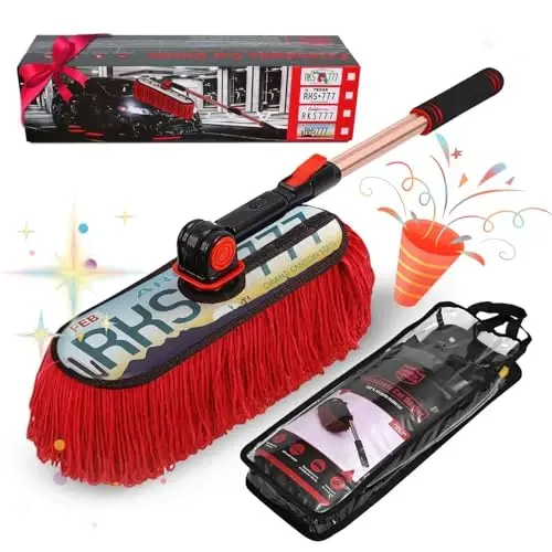 Car Duster Exterior Scratch Free Extendable Handle,Wax Cotton Hair Auto Brush Kit for Truck,SUV,RV and Motorcycle,Duster for Car Cleaning，No Lint（Grand Canyon State Designer License Plate） - 1