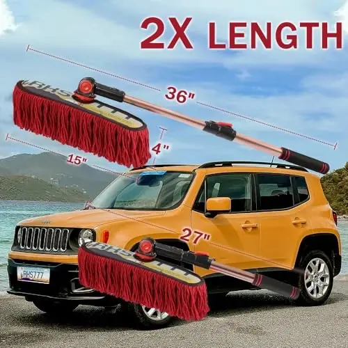 Car Duster Exterior Scratch Free Extendable Handle,Wax Cotton Hair Auto Brush Kit for Truck,SUV,RV and Motorcycle,Duster for Car Cleaning，No Lint（Grand Canyon State Designer License Plate） - 2