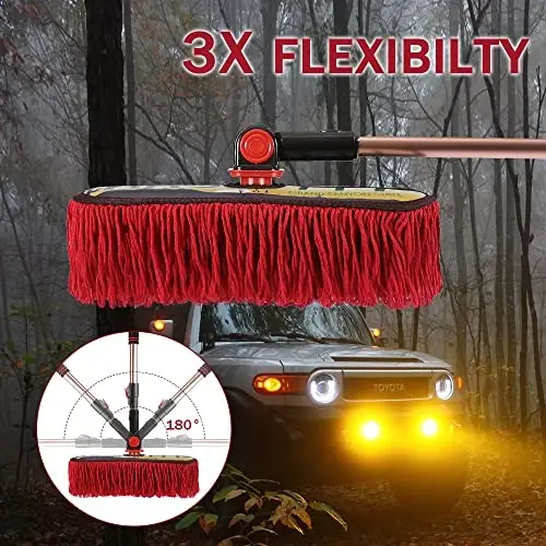 Car Duster Exterior Scratch Free Extendable Handle,Wax Cotton Hair Auto Brush Kit for Truck,SUV,RV and Motorcycle,Duster for Car Cleaning，No Lint（Grand Canyon State Designer License Plate） - 3