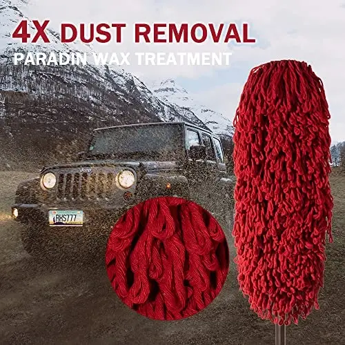Car Duster Exterior Scratch Free Extendable Handle,Wax Cotton Hair Auto Brush Kit for Truck,SUV,RV and Motorcycle,Duster for Cleaning，No Lint（The Long Star State Designer License Plate） - 4