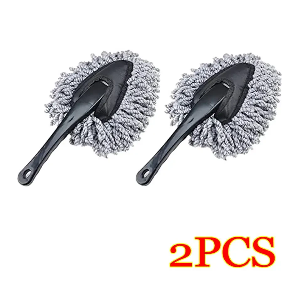 Car Duster Super Soft Microfiber Car Dash Duster Brush Set Interior Exterior Cleaning Dusting and Washing Tool for Car Motorcycle Automotive-GRAY - 1