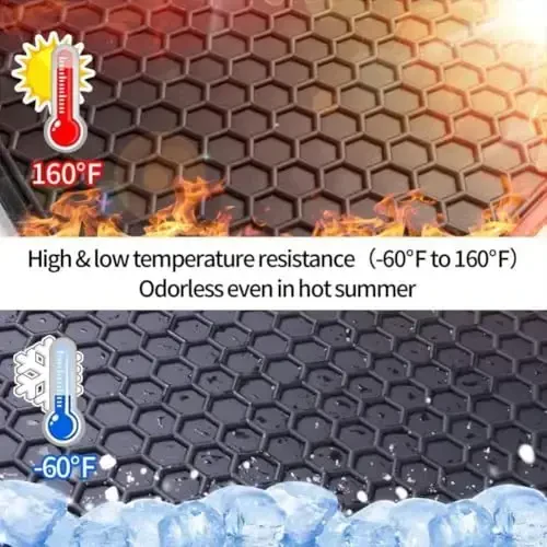 Car Floor Mats Custom Fit for Toyota Camry 9th 2025 Black Red Rubber Car Floor Liners Set All Weather Season Protection Heavy Duty Odorless - 7