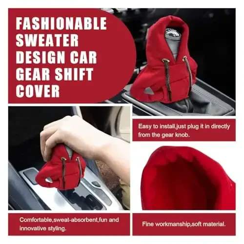 Car Gear Shift Hoodie, Fashionable Gear Shift Knob Cover, Mini Hoodie for Auto Shifter, Auto Interior Cute Gadgets, Universal Car Decoration Accessories - 4