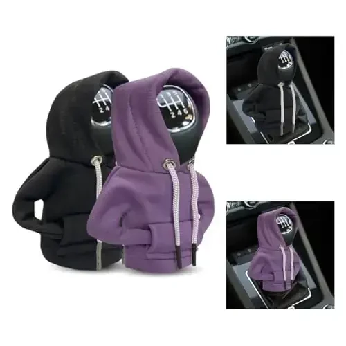 Car Gear Shift Hoodie, Fashionable Gear Shift Knob Cover, Mini Hoodie for Auto Shifter, Auto Interior Cute Gadgets, Universal Car Decoration Accessories - JOYCOURT