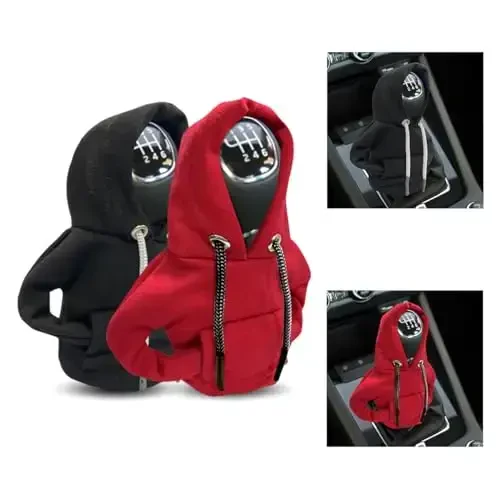 Car Gear Shift Hoodie, Fashionable Gear Shift Knob Cover, Mini Hoodie for Auto Shifter, Auto Interior Cute Gadgets, Universal Car Decoration Accessories - JOYCOURT