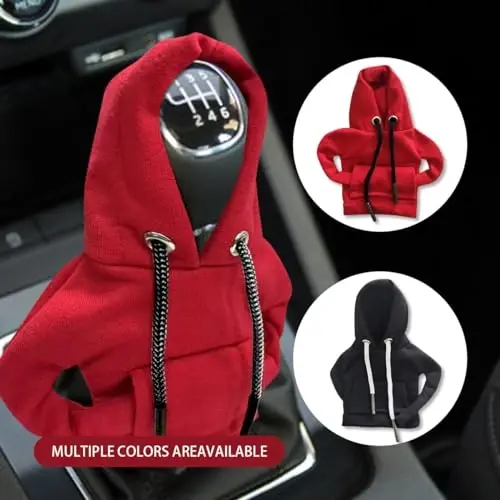 Car Gear Shift Hoodie, Modaga mos Gear Shift Knob Cover, Avtomatik Shifter uchun Mini Hoodie, Avto Ichki Ko'rinishi uchun Chiroyli Gadjetlar, Universal Avtomobil Dekoratsiya Aksessuarlari - 5