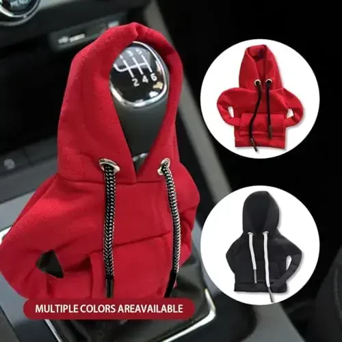 Car Gear Shift Hoodie, Modaga mos Gear Shift Knob Cover, Avtomatik Shifter uchun Mini Hoodie, Avto Ichki Ko'rinishi uchun Chiroyli Gadjetlar, Universal Avtomobil Dekoratsiya Aksessuarlari - 6