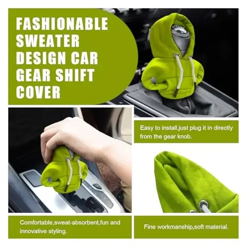 Car Gear Shift Hoodie, Modaga mos Gear Shift Knob qopqog'i, Avtomatik Shifter uchun mini Hoodie, Avto Ichki Jihozlar Yoqimli Gadjetlar, Universal Avtomobil Dekoratsiya Aksessuarlari - 4