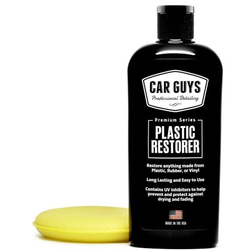 CAR GUYS Plastik Tiklovchi | Plastik, Rezina va Vinilni Hayotga Qaytaring! | Foydalanuvchiga Qulay Trim Tiklovchi | Xavfsiz Avto Detallashtirish Materiallari | Ko'pik Applikator bilan 8 Oz Kit - Car