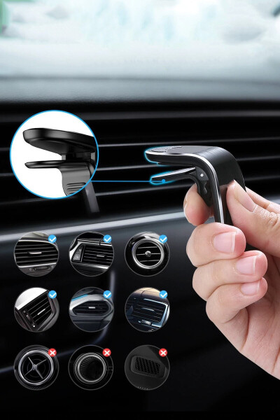 Car Magnetic Phone Holder Car Charger Lighter 2-Piece Vehicle Accessory Set - 12