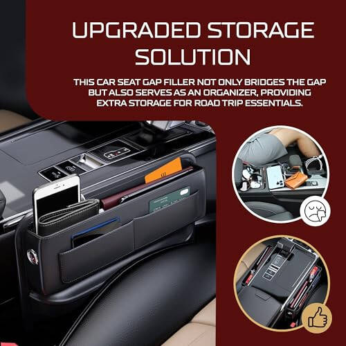 Car-Organizer with Seat Gap Filler - Multi-Functional Car Seat Gap Filler Organizer, Car Storage Organizer, Seat Side Storage Box, Car Gap Filler, Seat Gap Storage Box for Enhanced Car Organization - 10