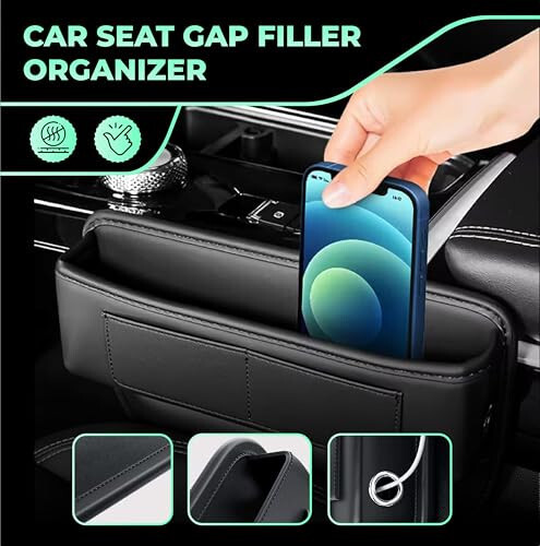 Car-Organizer with Seat Gap Filler - Multi-Functional Car Seat Gap Filler Organizer, Car Storage Organizer, Seat Side Storage Box, Car Gap Filler, Seat Gap Storage Box for Enhanced Car Organization - 2