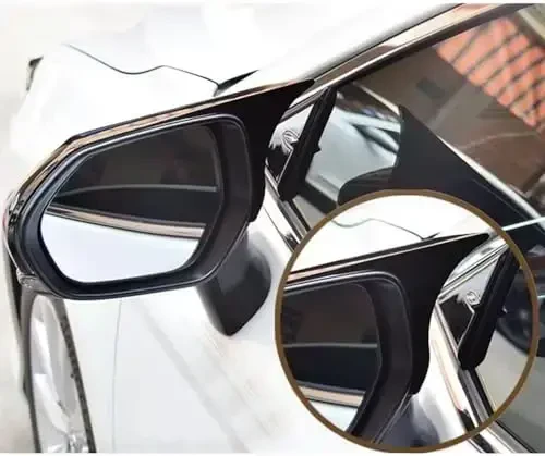 Car Ox Horn Side Rearview Mirror Cover Wing Mirror Protect Decorate Covers Auto Exterior Decoration Accessories for Toyota Corolla 2020 2021 2022 2023 2024 2025(Bright Black) - 5