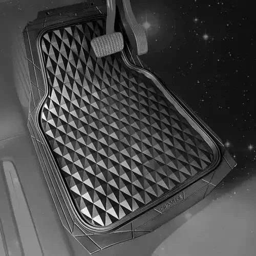 CAR PASS 3 Row Heavy Duty Rubber Car Mats, Deep-Dish All-Weather for 7 Seats 8 Seater 2nd & 3rd Floor Mats Waterproof Universal Trim Fit Liner Van,SUV,7 Passengers Vehicle,Automotive 3D Rhombus Black - 2