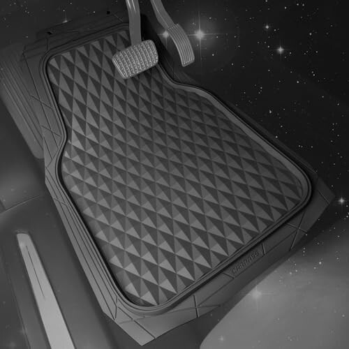 CAR PASS Heavy Duty Charcoal Gray Rubber Car Floor Mats Universal Fit, Deep Dish All-Weather Floor Mat for Car, Waterproof Durable Anti-Slip Trim to Fit for SUV Truck Sedan, 3 Piece Full Set Dark Gray - 2