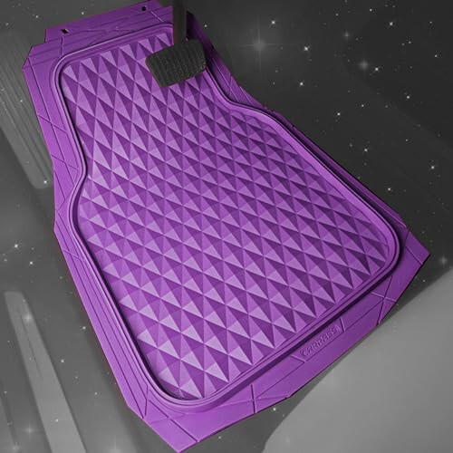 CAR PASS Heavy Duty Rubber Car Mats, Deep Dish All-Weather Floor Mat for Car Full Set Durable Anti-Slip 3D Rhombus Waterproof Trim to Fit Liner Universal Fit Automotive,Sedan,SUV,Truck, 3 Pcs Purple - 2