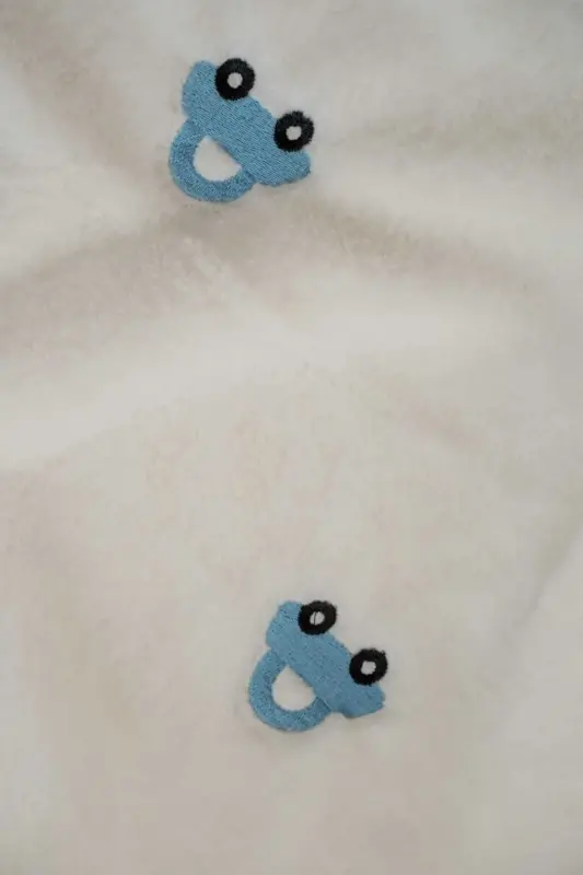 Car Patterned Embroidered Baby Blanket 90 X 110 Cream Wellsoft-Blue Black Cream - 3