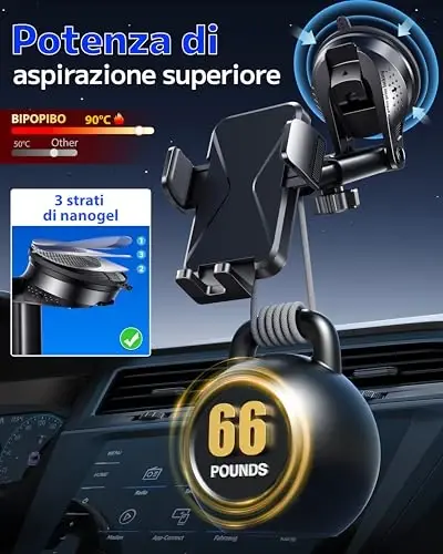 Car Phone Holder Car Universal Mobile Phone Holder 360° Rotatable Car Mobile Phone Holder Dashboard Windshield Air Vent Phone Holder Car for iPhone Android Smartphone - 3