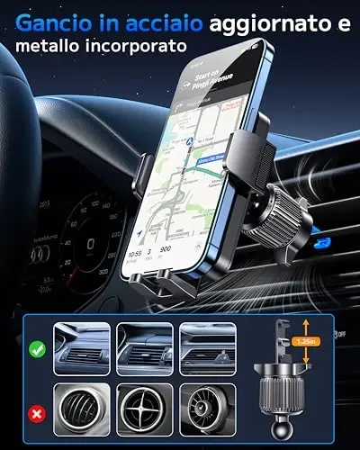 Car Phone Holder Car Universal Mobile Phone Holder 360° Rotatable Car Mobile Phone Holder Dashboard Windshield Air Vent Phone Holder Car for iPhone Android Smartphone - 4