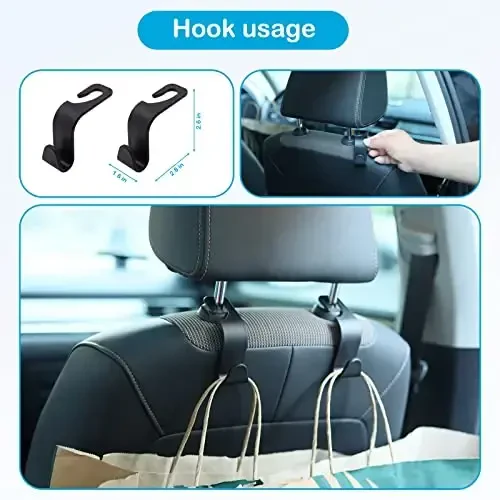 Car Storage Organizer 2 PCS,Car Backseat Organizer for Kids with 10.5 inch Tablet Holder kick mats back seat protector Cover with 9 Storage Pockets for Snacks Drinks Toys,Car Road Trip Accessories - 5