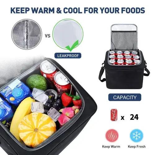 Car Storage Organizer, Collapsible Multi Compartment SUV Trunk Organizer with Leakproof Insulated Bag, Adjustable Securing Straps, Foldable Cover, Trunk Storage Box for Car, SUV, Truck, or Van - 2