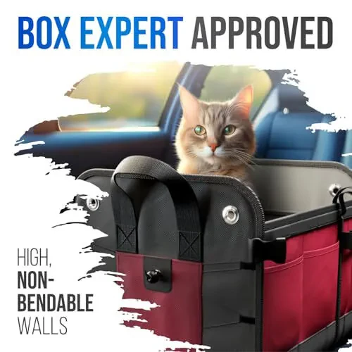 Car Trunk Organizer – Large Collapsible Storage Box with Adjustable Compartments – Heavy-Duty Cargo Organizer for SUV, Truck & Car – Non-Slip Waterproof Trunk Storage Bin for Groceries & Tools - 6