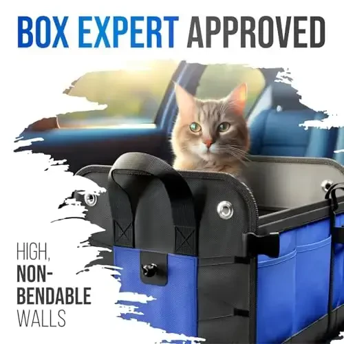 Car Trunk Organizer – Large Collapsible Storage Box with Adjustable Compartments – Heavy-Duty Cargo Organizer for SUV, Truck & Car – Non-Slip Waterproof Trunk Storage Bin for Groceries & Tools - 6