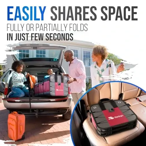 Car Trunk Organizer – Large Collapsible Storage Box with Adjustable Compartments – Heavy-Duty Cargo Organizer for SUV, Truck & Car – Non-Slip Waterproof Trunk Storage Bin for Groceries & Tools - XL - 4